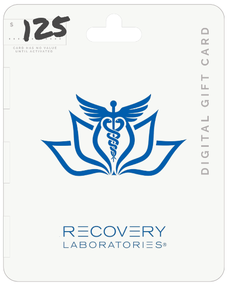 Digital gift card with Recovery Laboratories logo on a white background