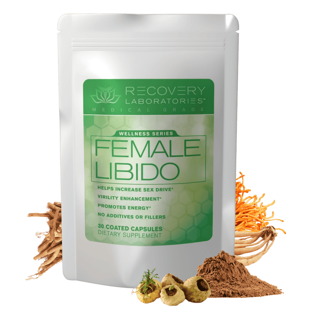 Female Libido Supplement bag with ingredients displayed