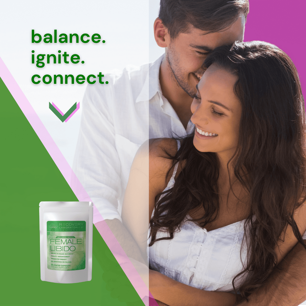 Female Libido lifestyle image with man and woman together lovingly