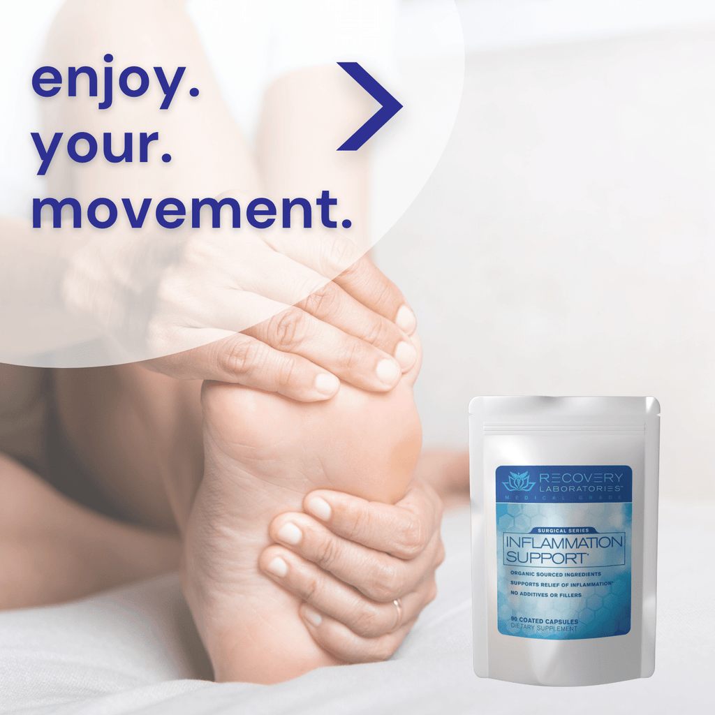 Inflammation Support Supplement Lifestyle image with person stretching