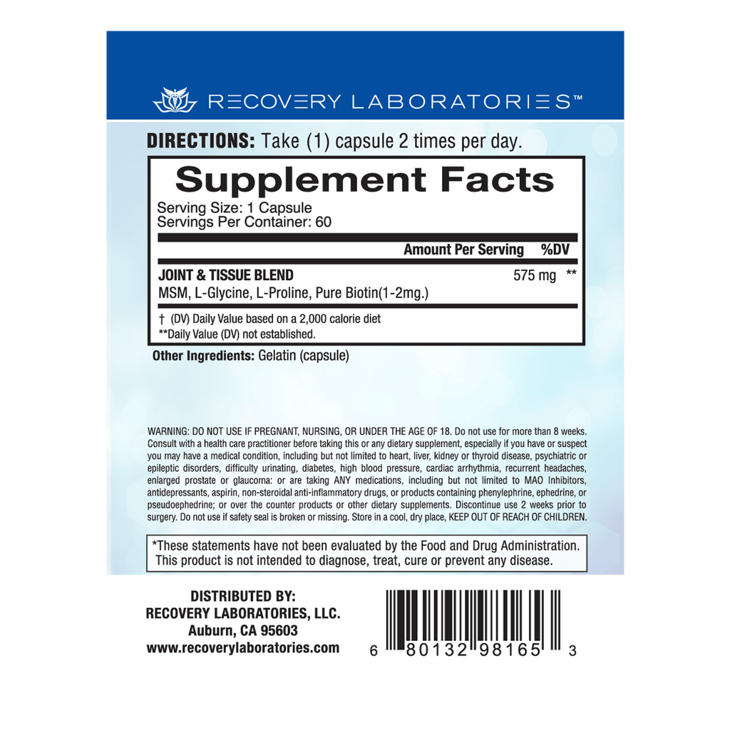 Joint & Tissue Support Supplement Facts