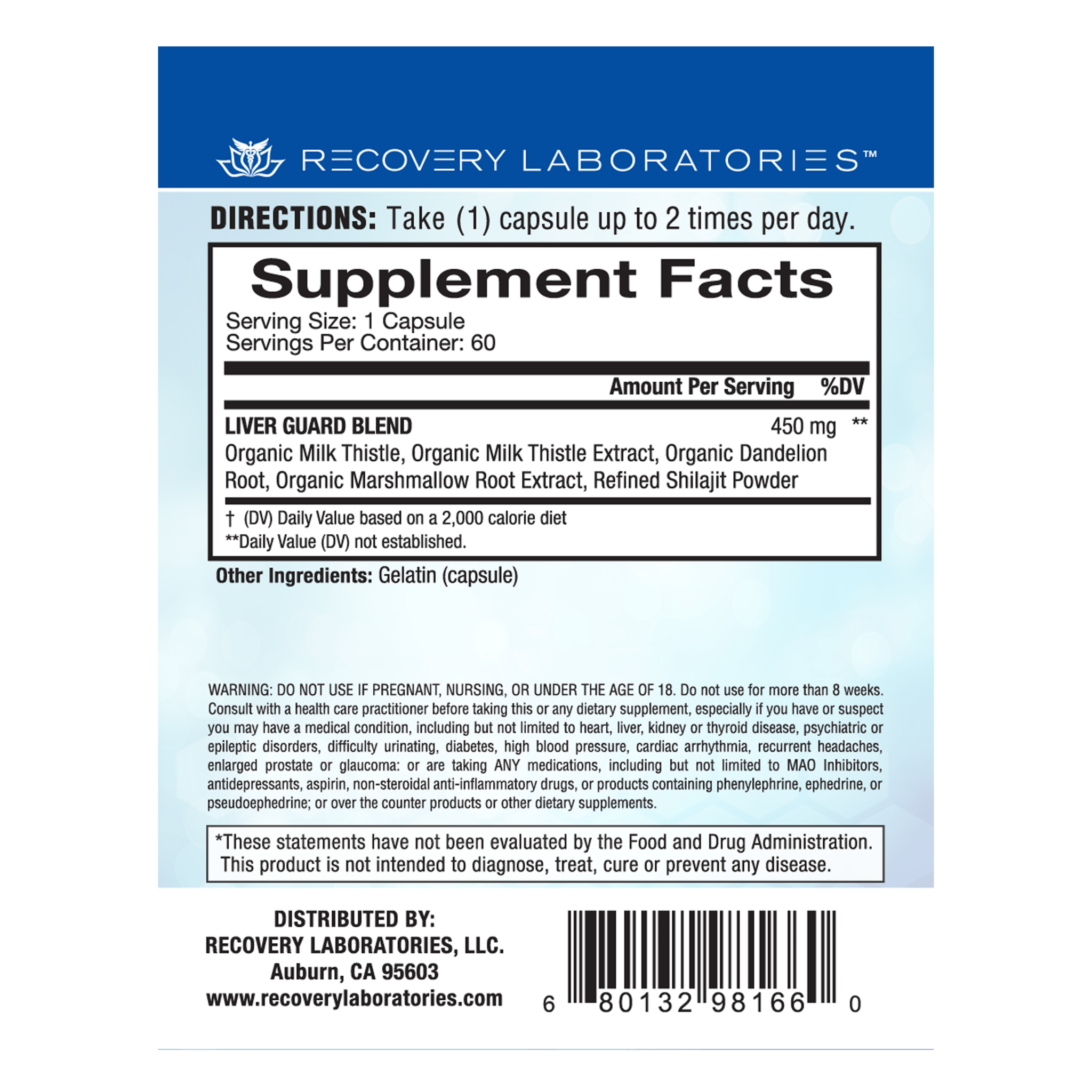 Liver Guard Supplement Facts