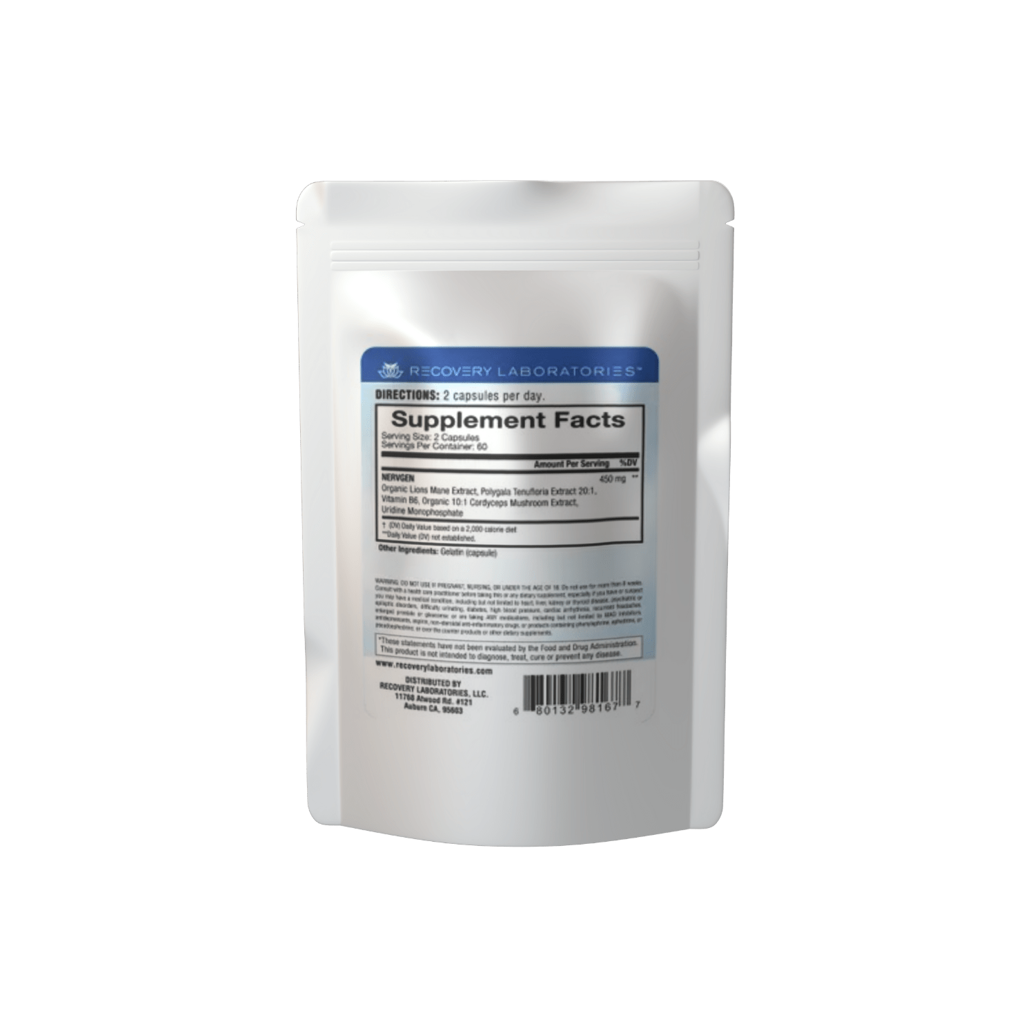 Nervgen Supplement back of package