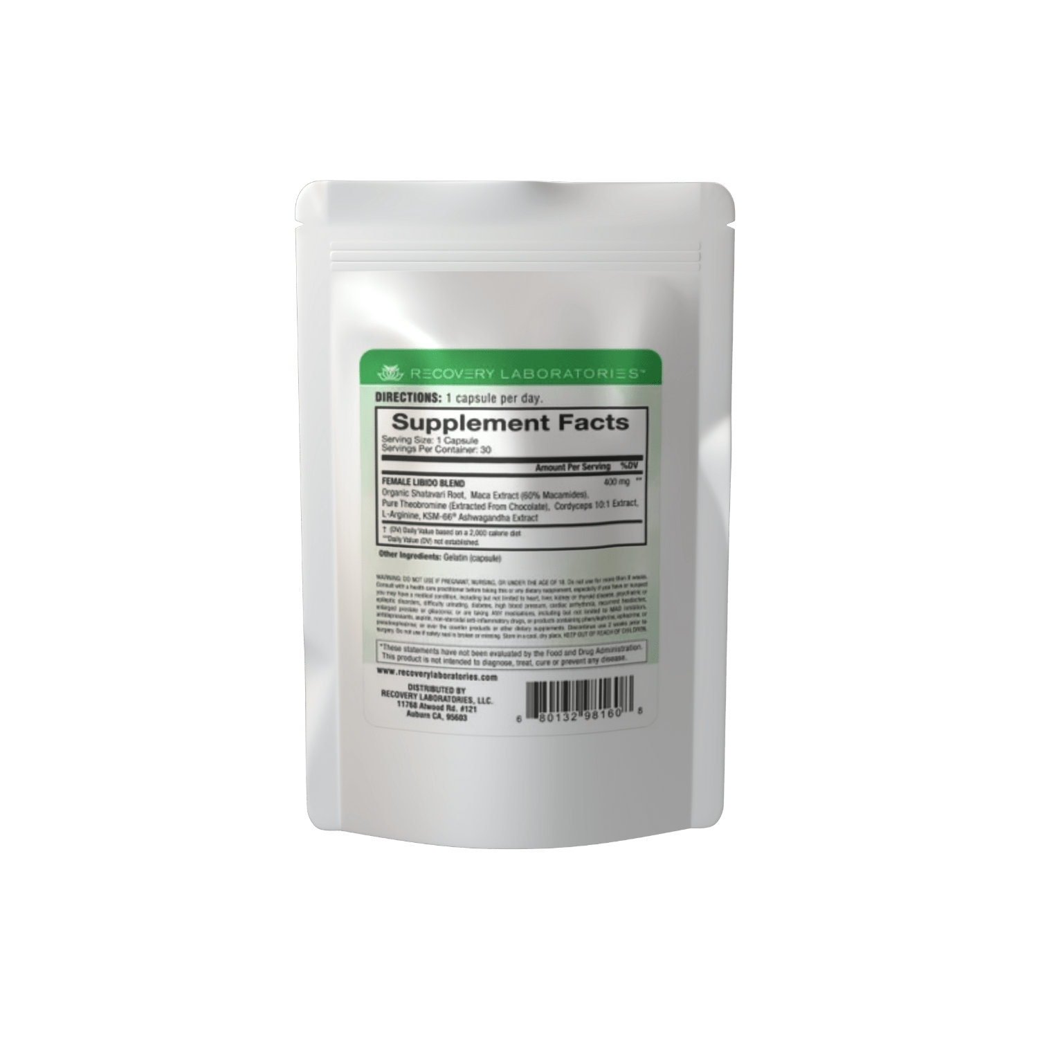 Nootropic Stack Supplement Package Back