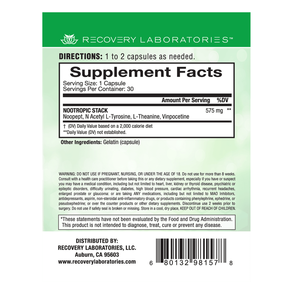 Nootropic Stack Supplement Facts