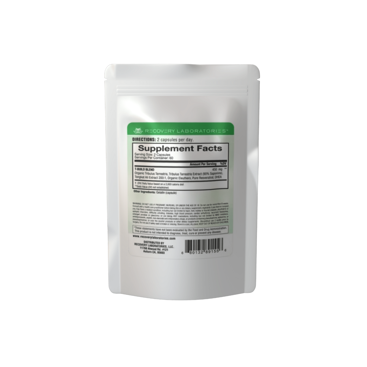 T-Build Supplement Package Back